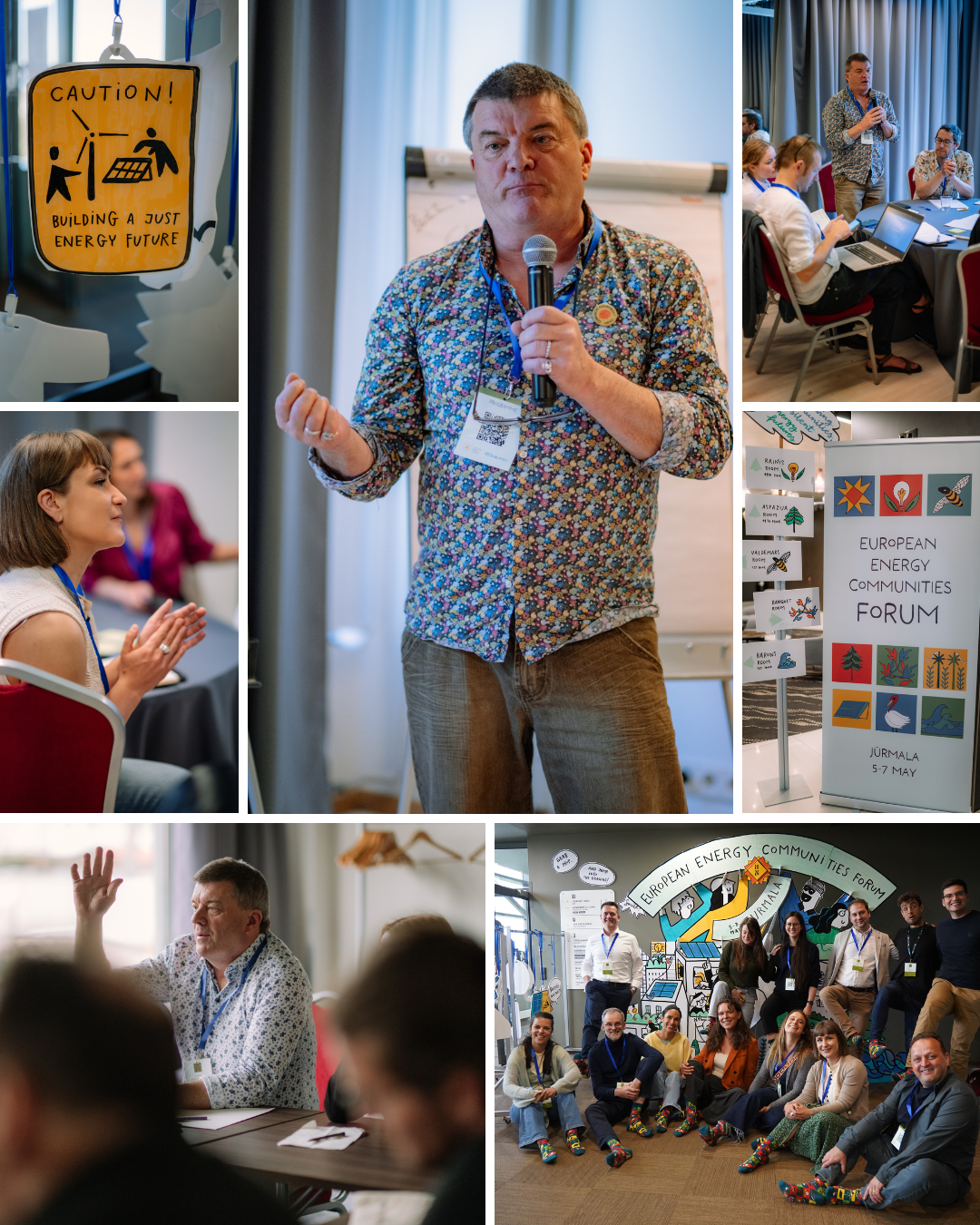collage of staff members and european colleagues engaging in workshops in Jurmala, Latvia